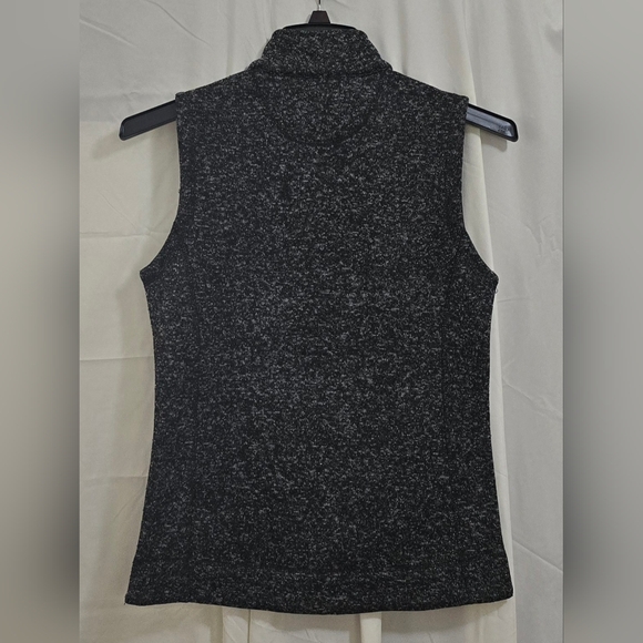 Calvin Klein Womens Small Black/Gray Sleeveless Zip-Up Vest w/ Chest Pocket - Picture 2 of 7